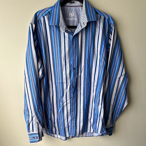 Bugatchi men dress shirt - bugatchi, l