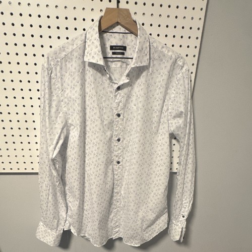 Bugatchi men white blue - bugatchi, men's