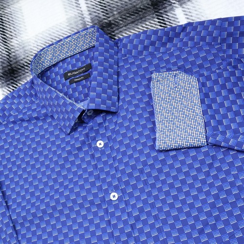 Bugatchi blue geometric - blue, square